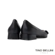 【TINO BELLINI 貝里尼】羊皮典雅雙色蝴蝶結尖頭低跟鞋FSBV011(黑)