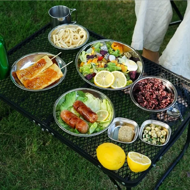 【Chill Outdoor】CLS 不鏽鋼露營碗盤 豪華22件套組(餐碗 餐具 食物盤 露營餐具 不鏽鋼餐具 碗盤組 鐵盤)