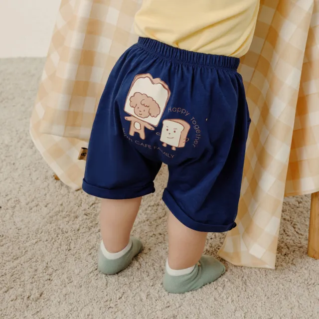 【OB 嚴選】咖啡廳家族純棉可愛印花雙口袋寶寶短褲嬰幼童裝 《QA1696》