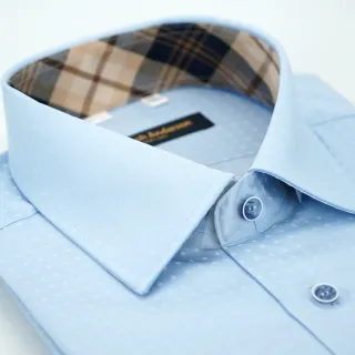 【金安德森】經典格紋繞領藍色細紋吸排窄版長袖襯衫-fast