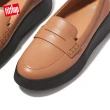 【FitFlop】F-MODE LEATHER FLATFORM PENNY LOAFERS厚底樂福鞋-女(拿鐵棕褐色)