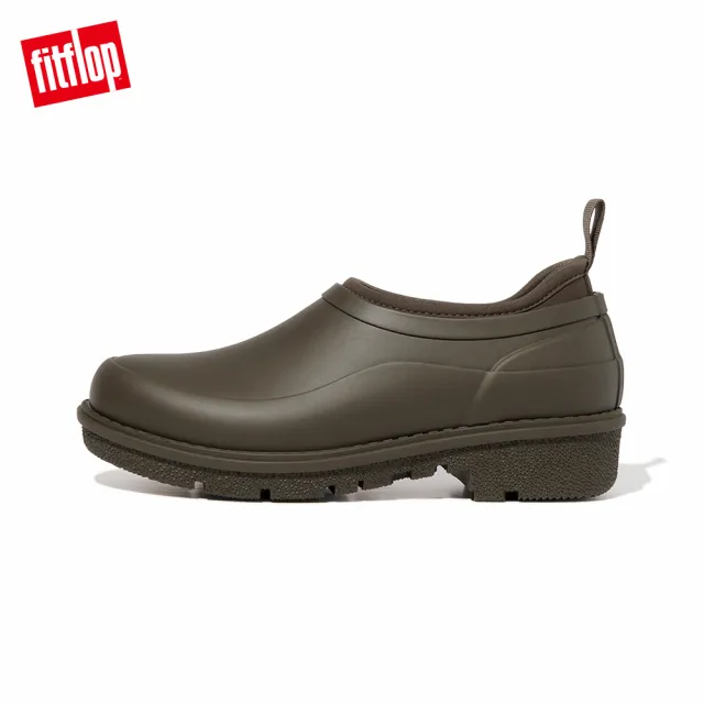【FitFlop】WONDERCLOG NEON-POP WATERPROOF RUBBER CLOGS輕量雨鞋-女(苔蘚綠)
