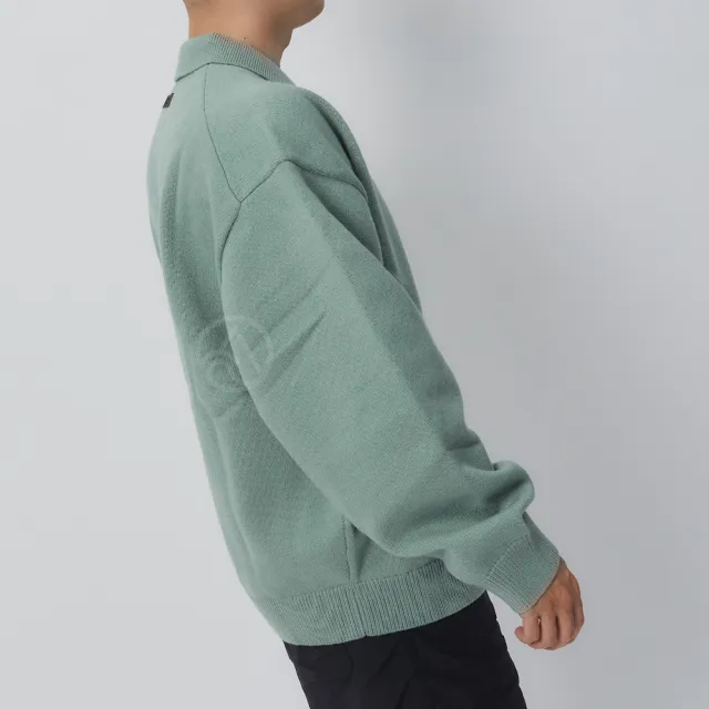 【Essentials】FOG Knit L/S Polo 男款 女款 藍綠色 長袖 上衣 192BT222181F