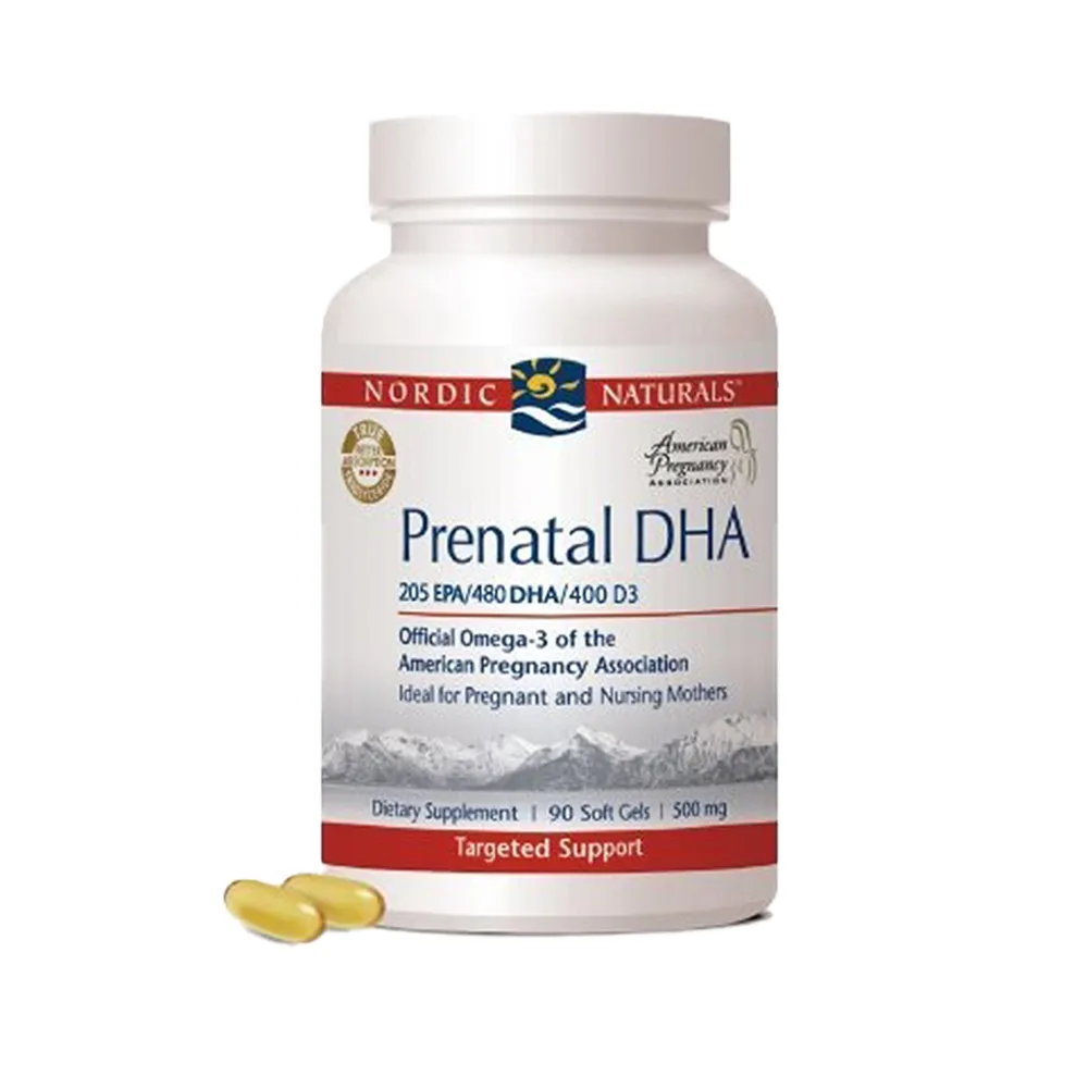 【NORDIC NATURALS 北歐天然】好孕到魚油加強膠囊食品 Prenatal DHA 1瓶組(90顆/瓶)