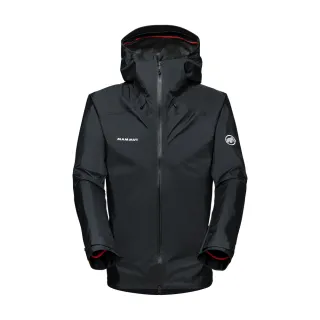 【Mammut 長毛象】Crater Light HS Hooded Jacket AF Men GTX防風防水連帽外套 黑色 男款 #1010-29550