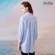 【Diffa】藍白條紋長版速乾上衣-女