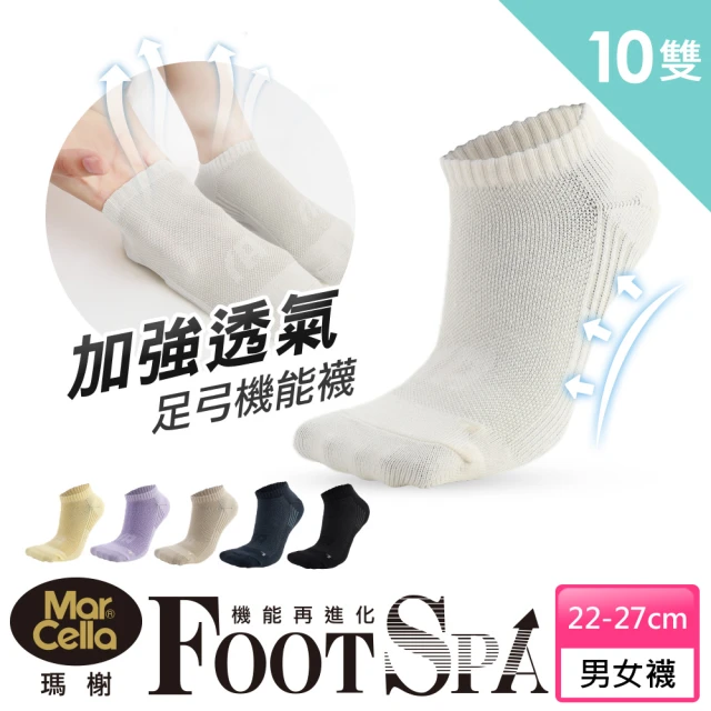 MarCella 瑪榭 MIT-10雙組FootSpa加強透氣足弓機能襪(運動襪/足弓襪/棉襪)