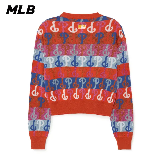【MLB】女版針織衫 MONOGRAM系列 費城費城人隊(3FKCM0131-10ORS)