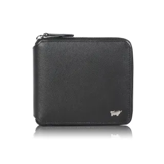 【BRAUN BUFFEL 德國小金牛】台灣總代理 亞當 8卡拉鍊皮夾-黑色(BF504-328-BK)