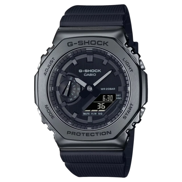 【CASIO 卡西歐】G-SHOCK奢華百搭雙顯錶(GM-2100BB-1A)