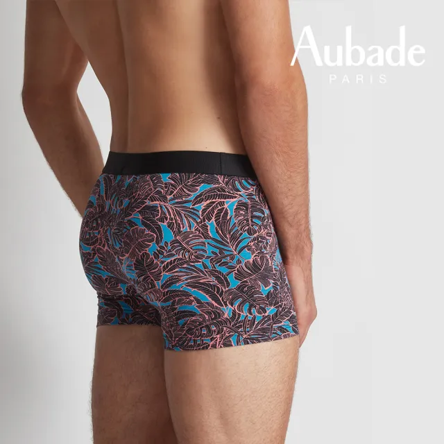 【Aubade】舒棉頂級莫代爾棉 彈性四角男褲 平口褲(熱帶霓虹-2314)