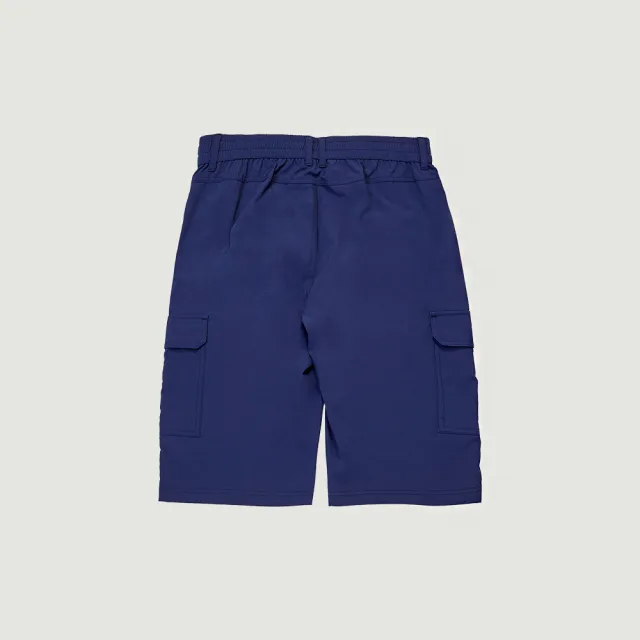 【Hang Ten】男裝-REGULAR FIT四面彈吸濕排汗防曬六分短褲(深藍)
