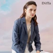 【Diffa】領拼接羅紋無袖上衣-女