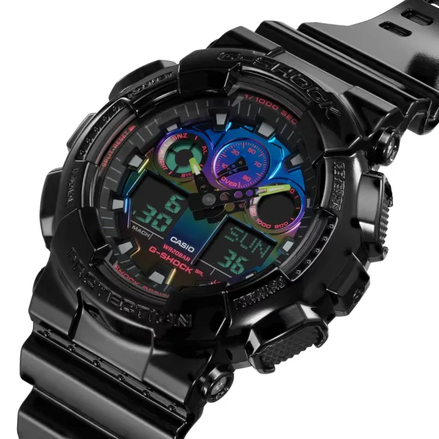 CASIO 卡西歐】G-SHOCK探索虛擬彩虹系列(GA-100RGB-1A) - momo購物網