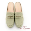 【CUMAR】拼接車格平底穆勒鞋(綠色)