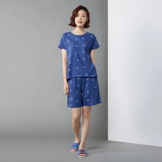 【YVONNE 以旺傢飾】熊大印花短褲-紳士藍(LINE FRIENDS)