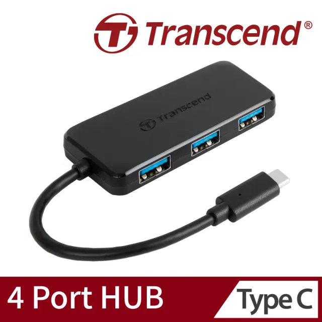 【Transcend 創見】極速Type C HUB 4埠集線器(TS-HUB2C 新舊包裝隨機出貨)
