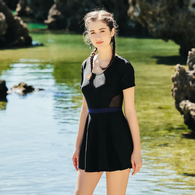 【Heatwave 熱浪】泳衣女保守新款專業連身沙灘游泳衣遮肚大碼顯瘦爆款泳裝(83132/M-3XL)