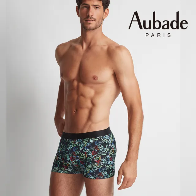 【Aubade】舒棉頂級莫代爾棉 彈性四角男褲 平口褲(蝴蝶-2312)