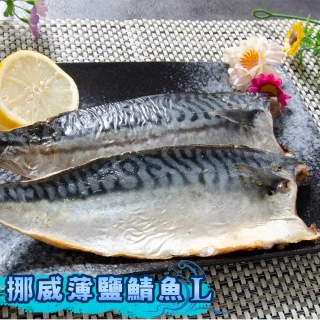 【鮮綠生活】超大尺寸超厚正挪威薄鹽鯖魚L(毛重200g-230g/片 買14送3 共17片)