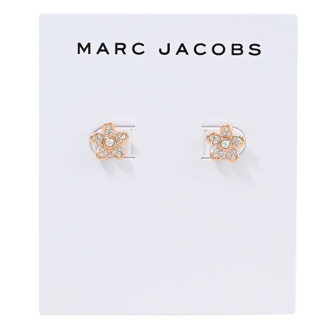 MARC JACOBS 馬克賈伯 品牌雛菊鑲鑽花朵造型時尚耳環(玫瑰金)