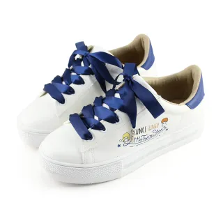 【Paidal】Little Twin Stars 雙星仙子流星緞帶綁帶厚底休閒鞋(藍)