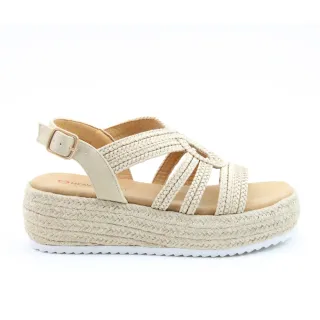 【heavenlyfeet】英國舒適品牌編織麻條楔型涼鞋-MINI(米色)