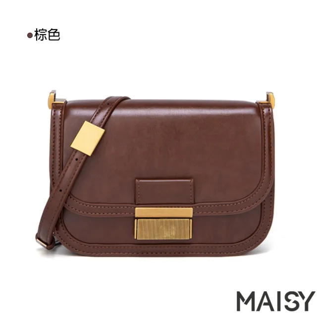 【MAISY】新款復古休閒單肩斜背小方包(現+預  棕色 / 黑色)