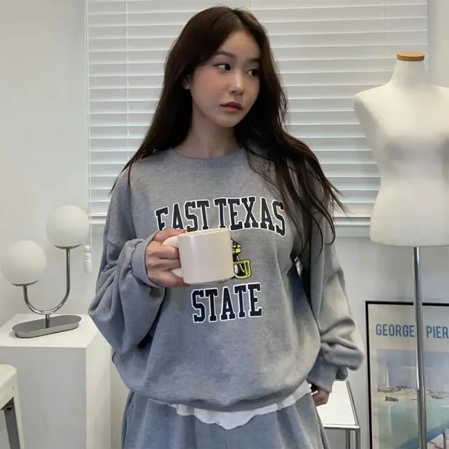 【SeasonsBikini】正韓製灰色大學T / 灰色拼接短裙 -KK68(正韓拼接短裙)