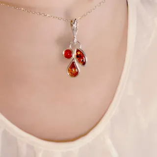 【iTa.a】天然琥珀925純銀項鍊 波羅地海財富瑰寶-lucky water(彌月 生日 訂情 祝壽 自用送