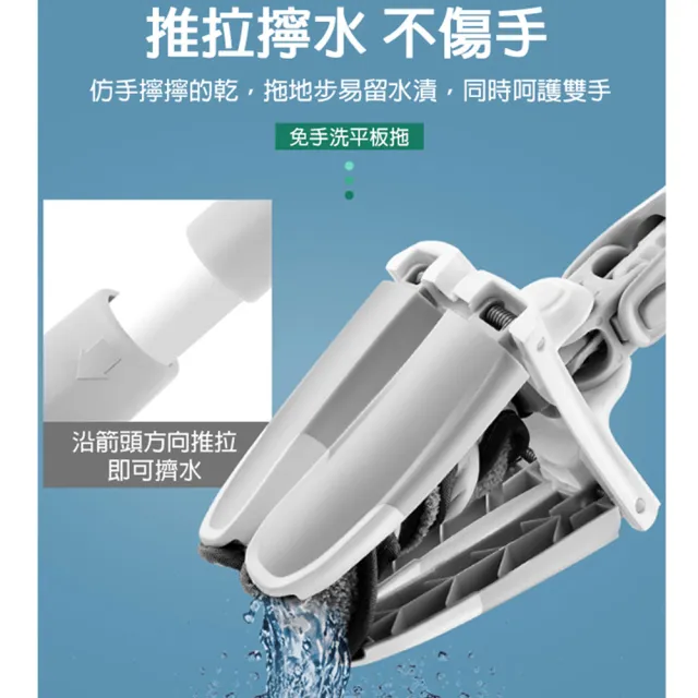 【黑魔法】X型免手洗旋擰乾溼平板拖把布(X型專用替換拖把布x2條)