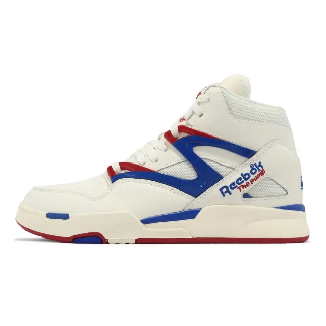 【REEBOK】籃球鞋 Pump Omni Zone II 米白 藍 紅 男鞋 美國配色 復古 充氣(HR0035)