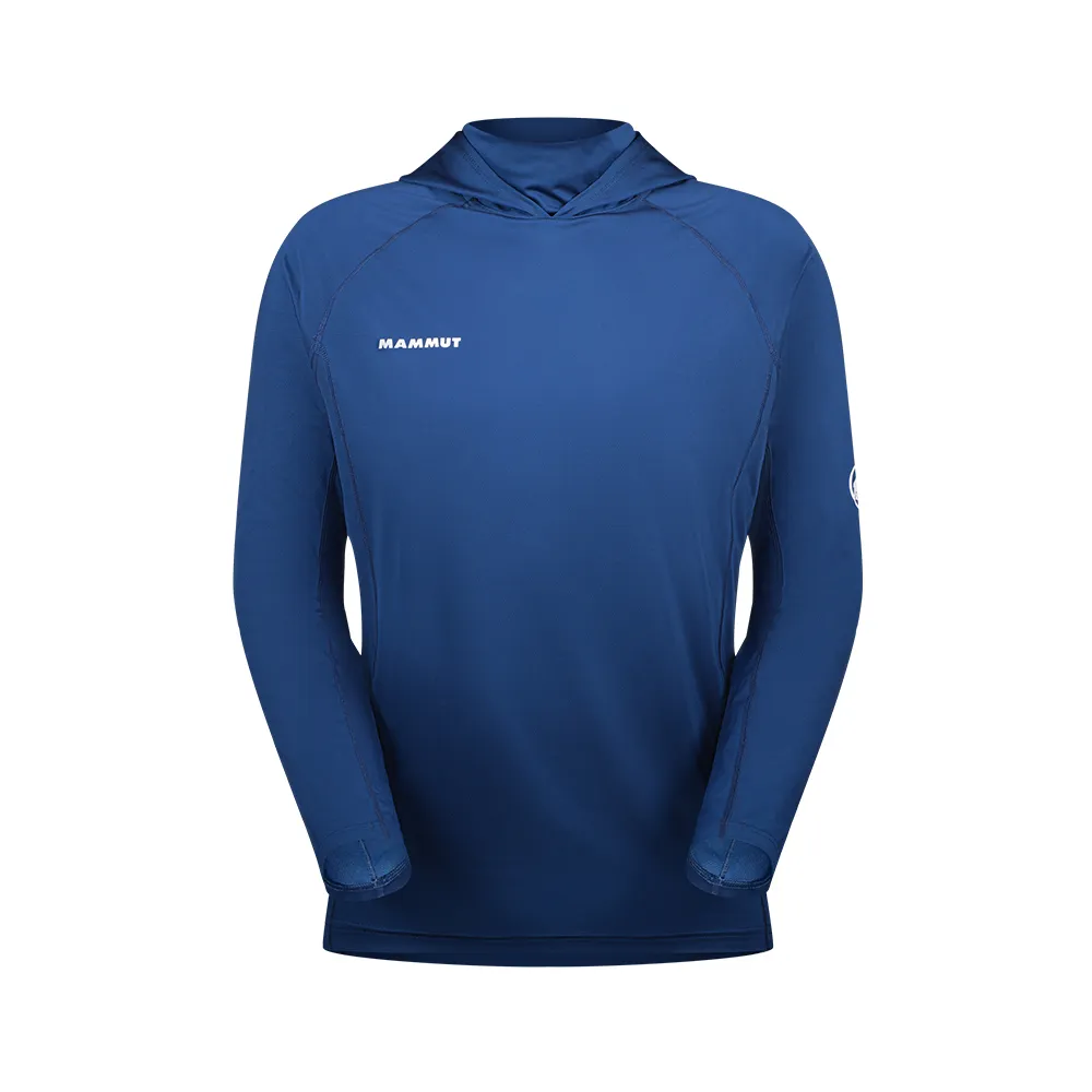 【Mammut 長毛象】Selun FL Sun Hoody AF Men 機能套頭連帽上衣 深冰藍 男款 #1016-01400