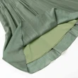 【ILEY 伊蕾】輕奢光澤交疊V領萊賽爾纖維長洋裝(綠色；M-XL；1232077048)