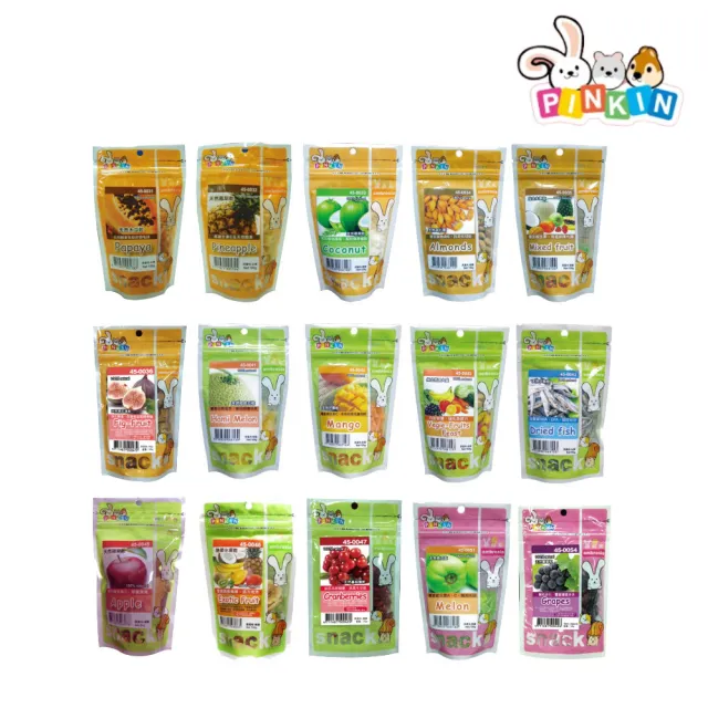 【PINKIN】天然果乾囓齒類小動物專用50g-140g*5入組(小動物零食)