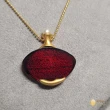 【優雅琥珀】來自波羅地海 優美紅珀 古典造型項鍊(925純銀鍍金 養珠+手工拉絲設計)