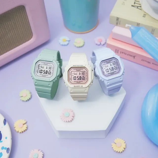【CASIO 卡西歐】BABY-G春日色彩色調電子錶(BGD-565SC-4)