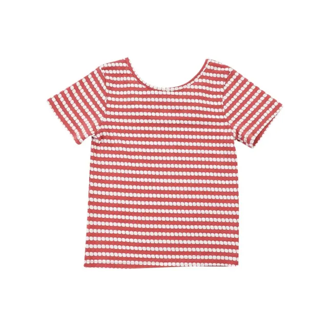 【Baby 童衣】女童條紋蝴蝶結露背上衣 女寶寶上衣 夏天短袖T 89026(共１色)