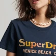 【Superdry】女裝 短袖T恤 Vintage Rainbow(海軍藍)