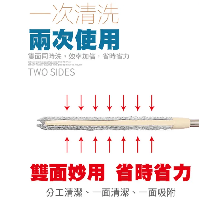 【黑魔法】最新世代乾濕雙槽兩面旋轉刮刮樂平板拖把專用拖把布(乾濕雙槽兩面)