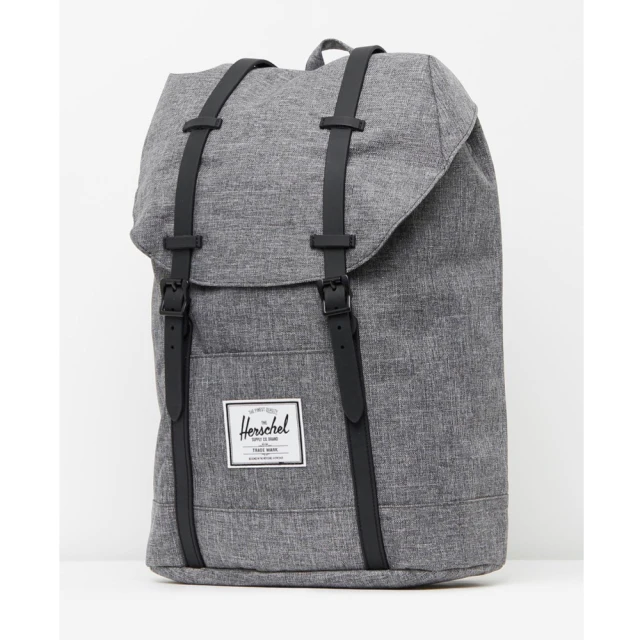 Herschel Retreat 大型 灰黑 橡膠帶 磁扣 耳機孔 厚筆電層 帆布 防潑水 背包 男包 女包 後背包