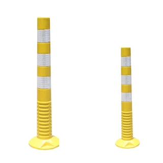【HOME+】連接桿 分隔桿 黃白色 警示牌 汽車防撞 彈力警示柱 851-RW755(黃色防撞柱 隔離柱 固定柱)