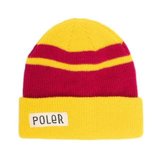 【POLER STUFF】WORKERMAN BEANIE 布標反摺毛帽(黃.紫)