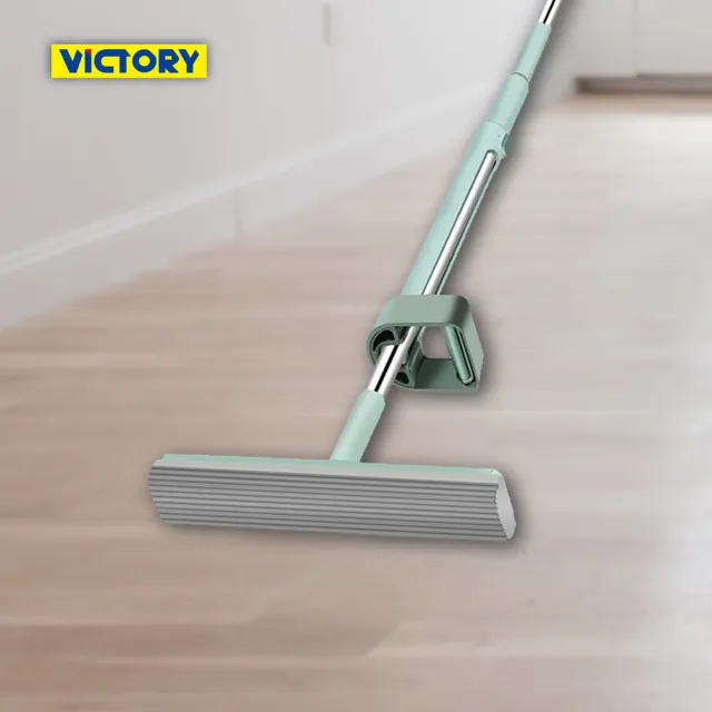 【VICTORY】不沾手擠水多功能吸水膠棉拖把(1拖1替換頭)