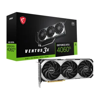 【MSI 微星】RTX 4060 Ti 8G VENTUS 3X OC 顯示卡