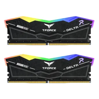 【Team 十銓】T-FORCE DELTA RGB 炫光 DDR5 7200 48GB 24Gx2 CL34 黑色 桌上型超頻記憶體