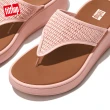 【FitFlop】F-MODE WOVEN-RAFFIA FLATFORM TOE-POST SANDALS編織滾邊厚底夾腳涼鞋-女(玫瑰鹽)