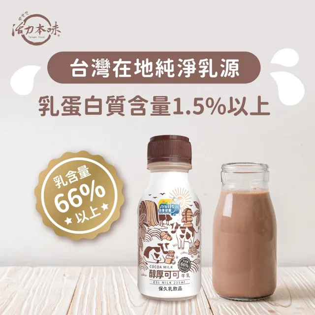 【台東初鹿】濃厚伯爵紅茶牛乳/醇厚可可牛乳235mlx18瓶(保久乳系列) 