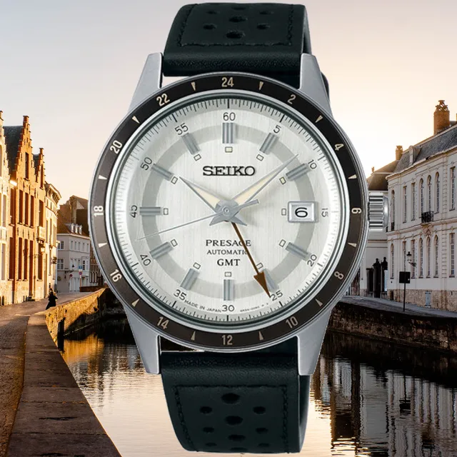 【SEIKO 精工】Presage Style60’s 復古風 GMT 機械腕錶 禮物推薦 送禮首選(SSK011J1/4R34-00B0Z)