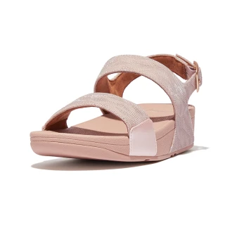 【FitFlop】LULU GLITZ BACK-STRAP SANDALS金屬亮粉後帶涼鞋-女(玫瑰鹽)